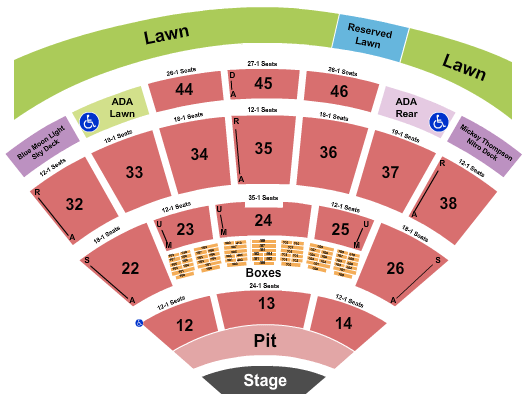 Blossom Music Center Keith Urban Seating Chart